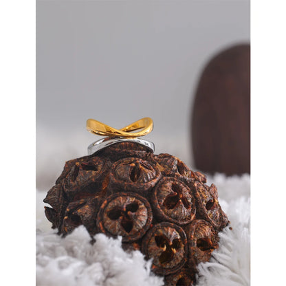 Anel Petra Banhado em Ouro 18K