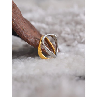 Anel Petra Banhado em Ouro 18K