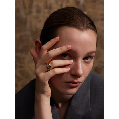 Anel Gleam Banhado em Ouro 18K