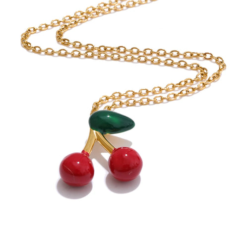 Colar Cherry Banhado em Ouro 18K