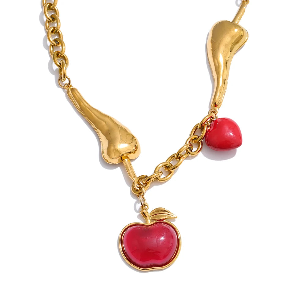 Colar Apple Banhado em Ouro 18K