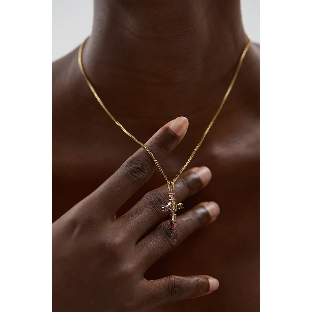 Colar Zaffiro Banhado em Ouro 18K