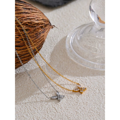 Colar Borboleta Banhado em Ouro 18K