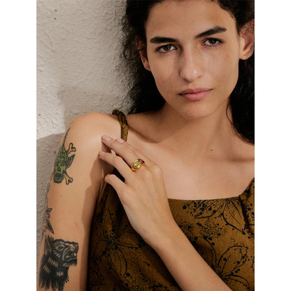 Anel Vivid Banhado em Ouro 18K