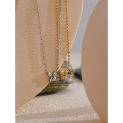 Colar Borboleta Banhado em Ouro 18K