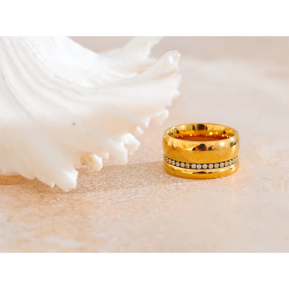 Anel Gleam Banhado em Ouro 18K