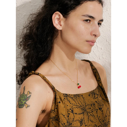 Colar Cherry Banhado em Ouro 18K